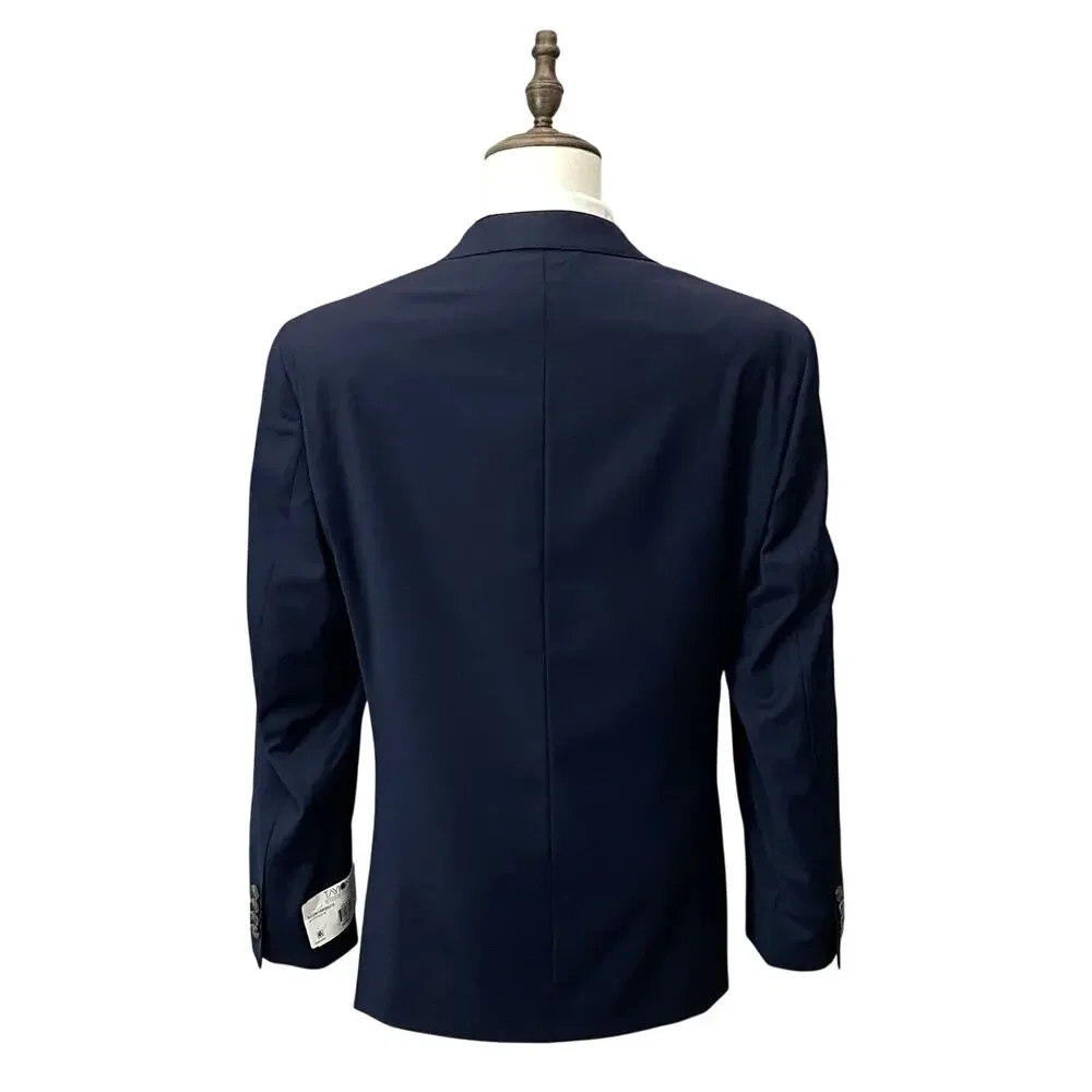 Tayion Suit Jacket Men's 44 Regular Acountour Peak Lapel Navy Blue NWT
